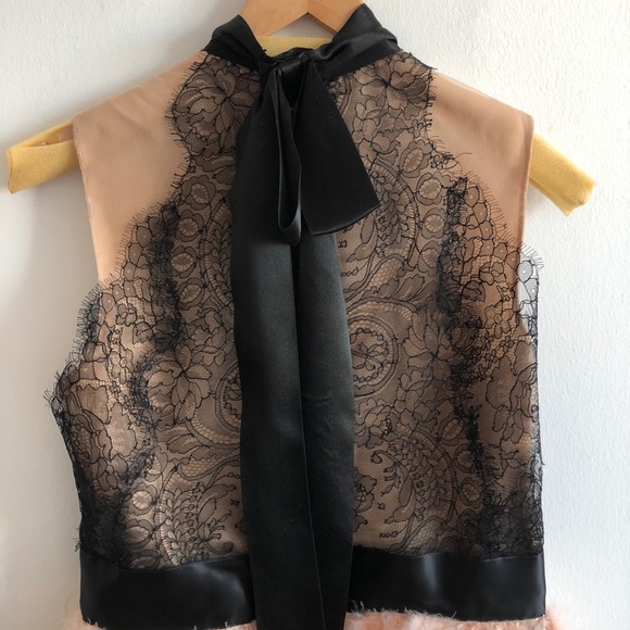 Marchesa Spring ‘16 Lace & Blush Feather Dress - Picture 10 of 16